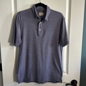 Mens Small Faherty Movement Polo in Purple Stripe - Very Good Condition